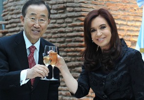 Cristina se reúne con el secretario general de la ONU