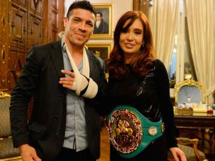 Cristina Kirchner recibió a Sergio "Maravilla" Martínez en la Casa de Gobierno