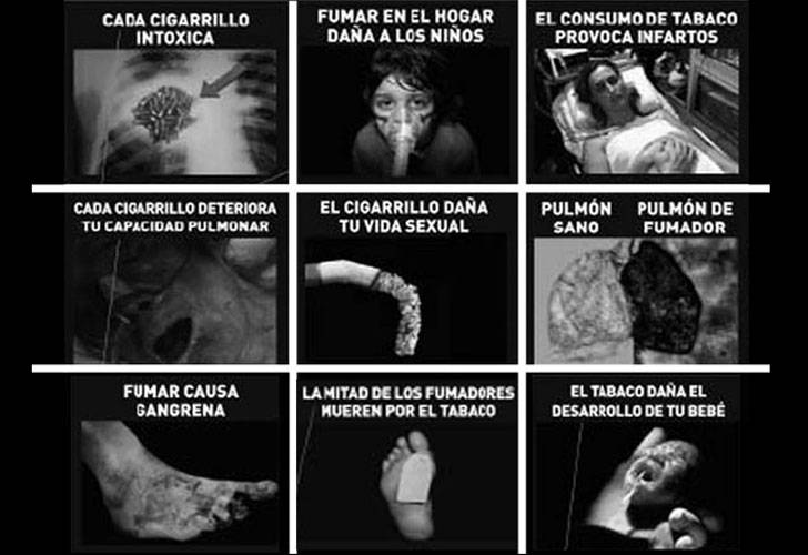 LAS IMAGENES QUE DEBERAN INCLUIRSE EN LOS PAQUETES DE CIGARRILLOS