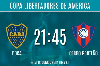 Boca recibe a Cerro Porteño en busca de cerrar su pase a los cuartos de final