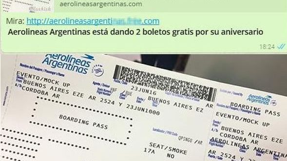 Alerta por posible estafa WhatsApp con una promo tentadora de Aerolíneas Argentinas
