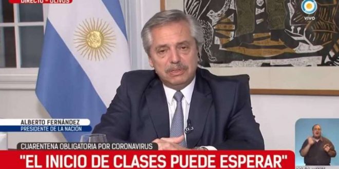 Alberto Fernández: "El inicio de las clases puede esperar"