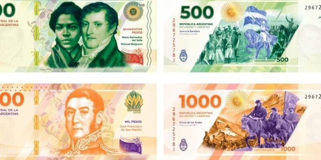 Así serán los nuevos billetes Argentinos