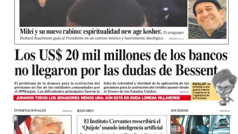 Tapa del Diario PERFIL: Sábado 29 de Noviembre de 2025