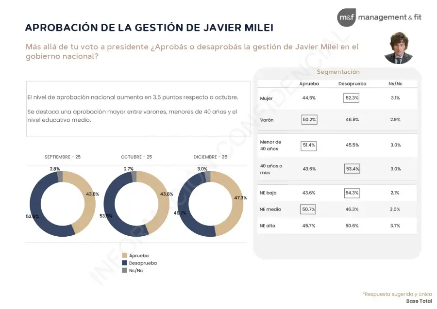 APROBACIÓN GESTIÓN MILEI