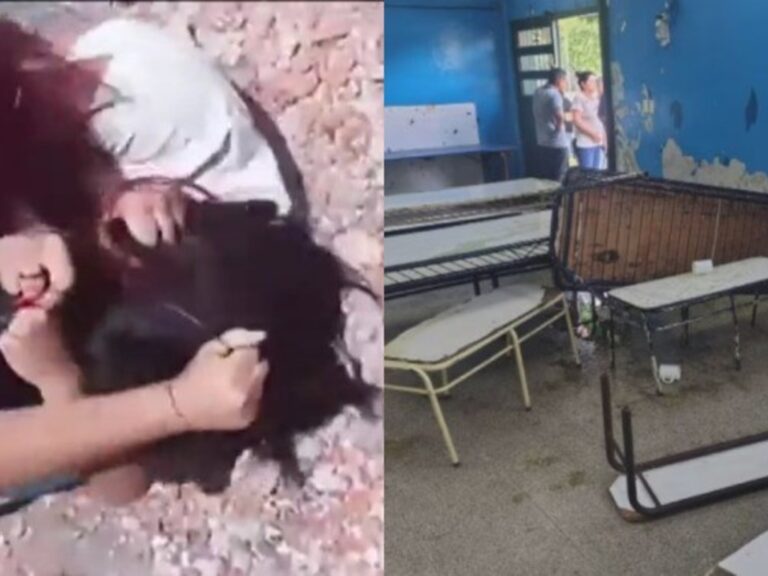 Impactante pelea entre dos chicas antes del ataque escolar