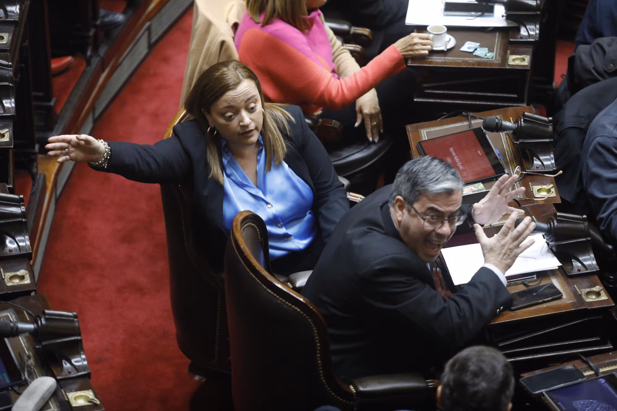 Cecilia Moreau y Germán Martínez, autoridades del bloque del PJ en Diputados