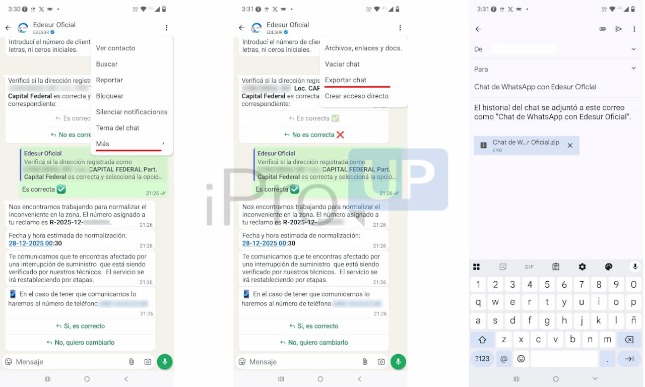 Proceso de reclamo por corte de luz