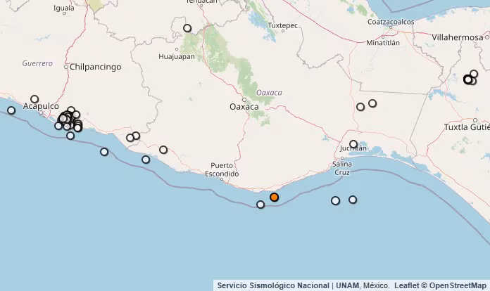 Temblor reportado en Oaxaca. (SSN)