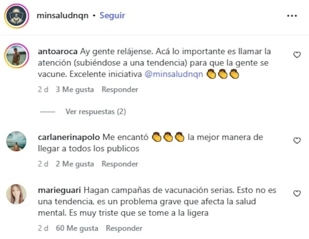 Reacciones a la campaña de vacunación