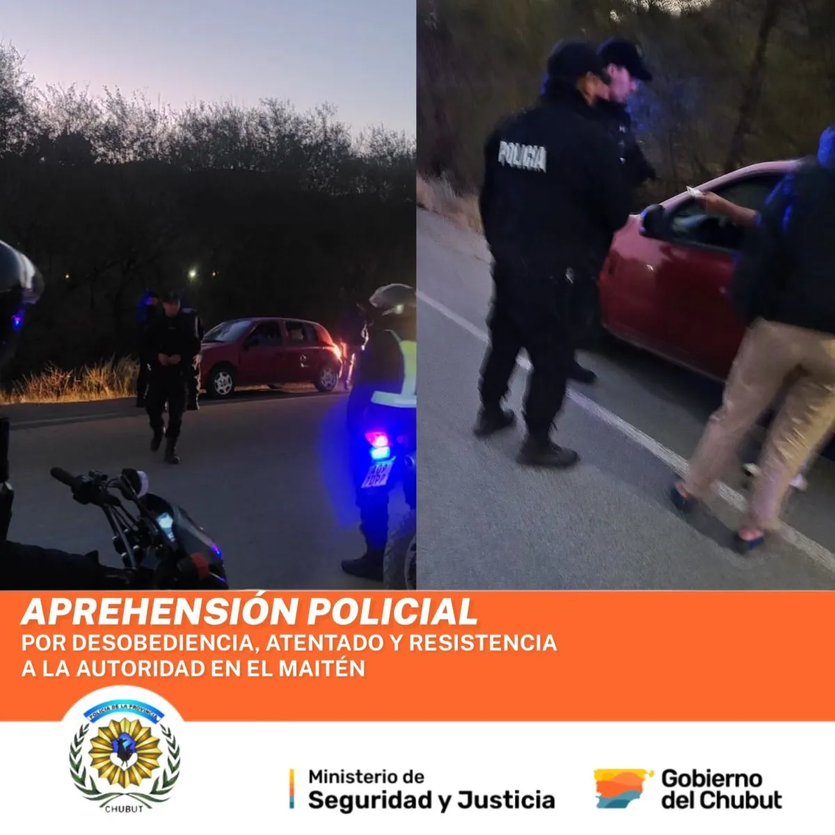 Control de tránsito en El Maitén