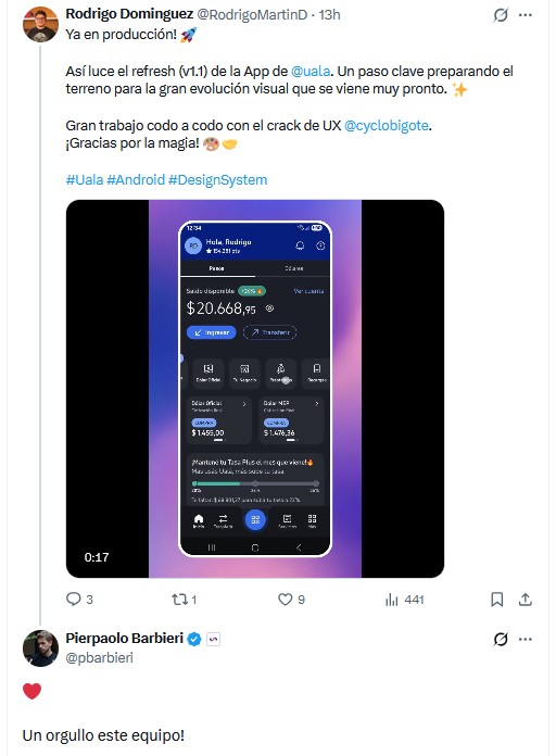 La reacción de Pierpaolo Barbieri en X