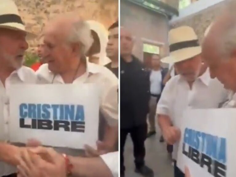Lula da Silva con cartel ‘Cristina libre’: un mensaje de apoyo en Brasil