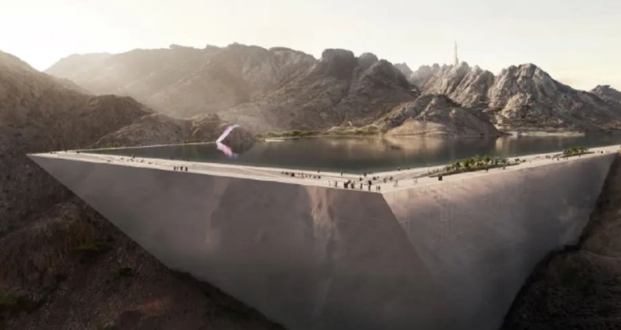 Lago artificial en Trojena