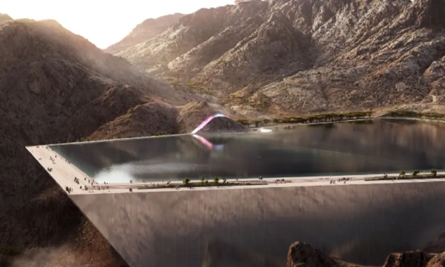 Lago artificial en Arabia Saudita