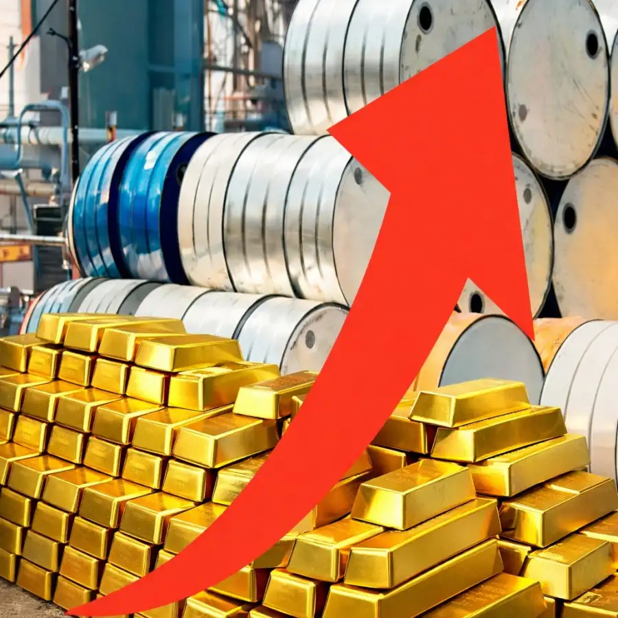 Barriles de petróleo y lingotes de oro: suben impulsados por el conflicto en oriente medio.