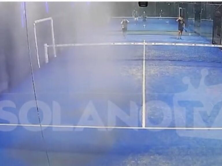 Jugador de pádel provoca inundación tras golpear un caño de agua