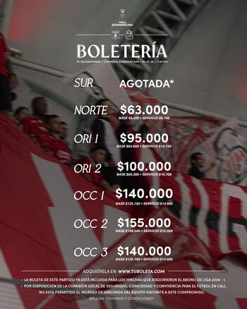 Precios de boletería