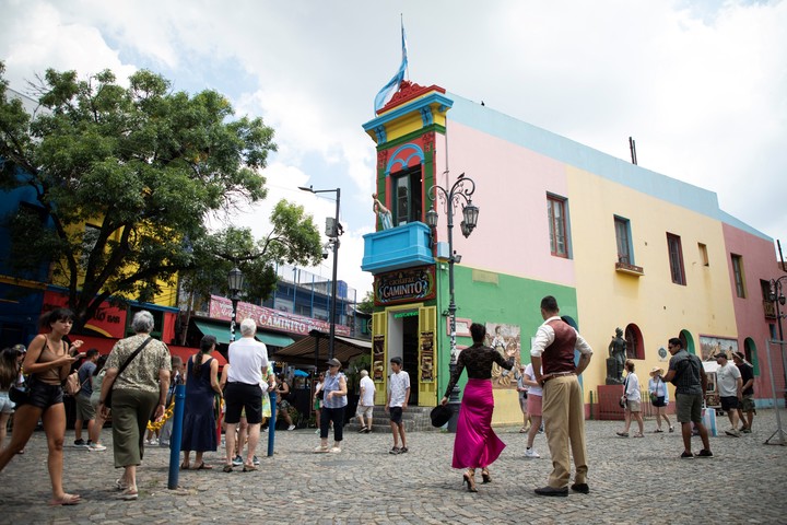 Caminito en el barrio de La Boca, en Buenos Aires.