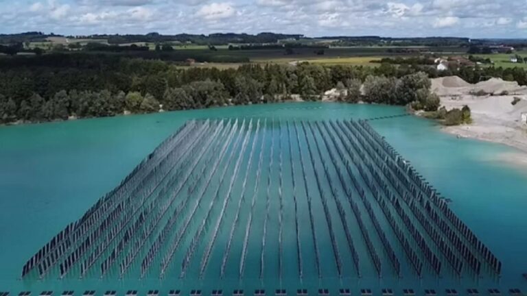 Alemania transforma un lago artificial en una innovadora central solar flotante