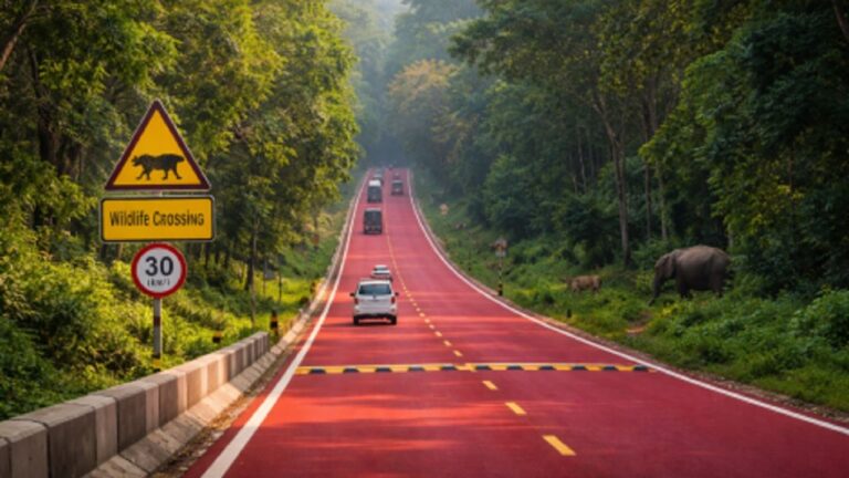 India lanza su primera carretera roja para proteger la vida silvestre
