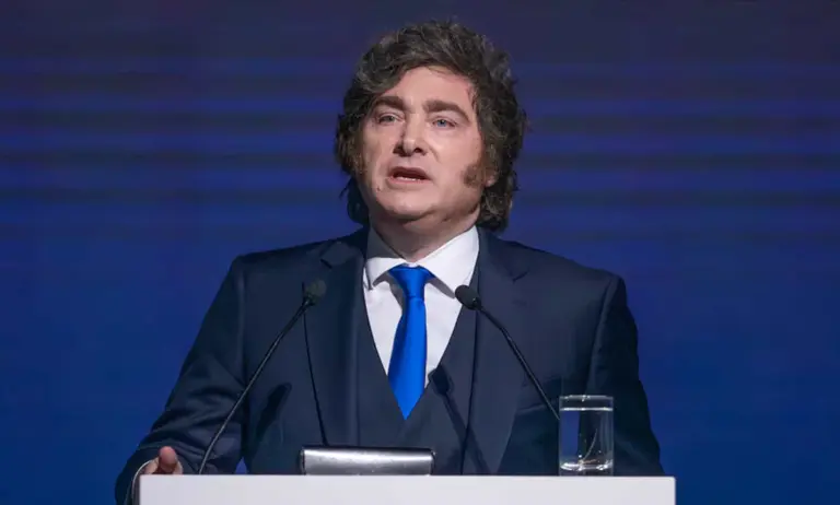 Javier Milei participando en la Expo EFI 2026