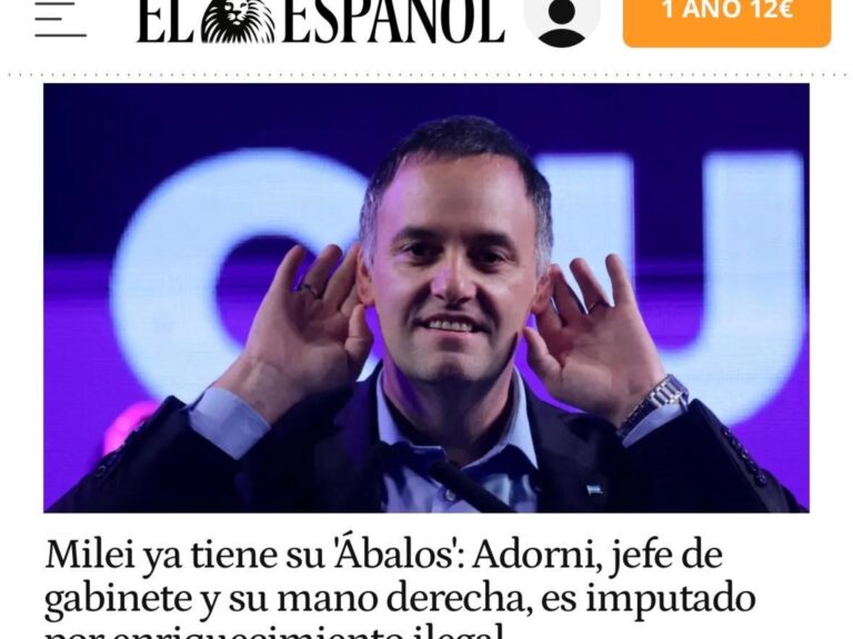 Las críticas a Manuel Adorni cruzan el Atlántico: lo comparan con un ministro preso de Pedro Sánchez