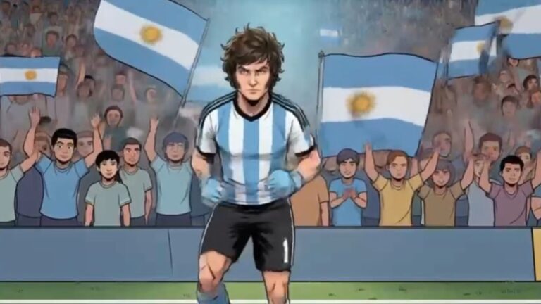 Milei destaca sus logros con una creativa animación futbolística