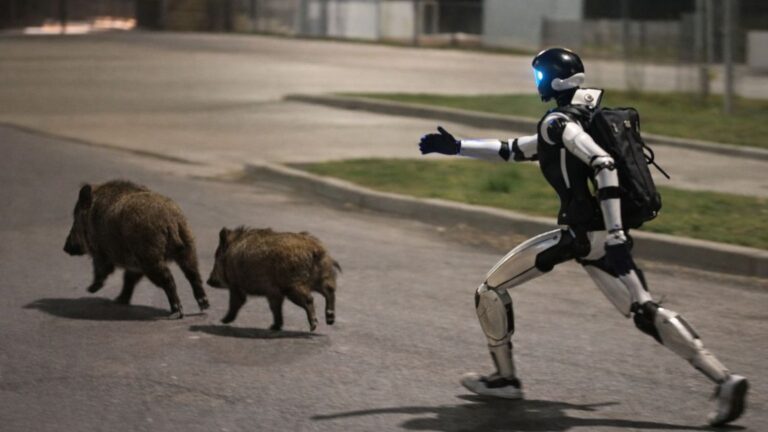 Un robot humanoide persigue jabalíes en Varsovia y se vuelve viral