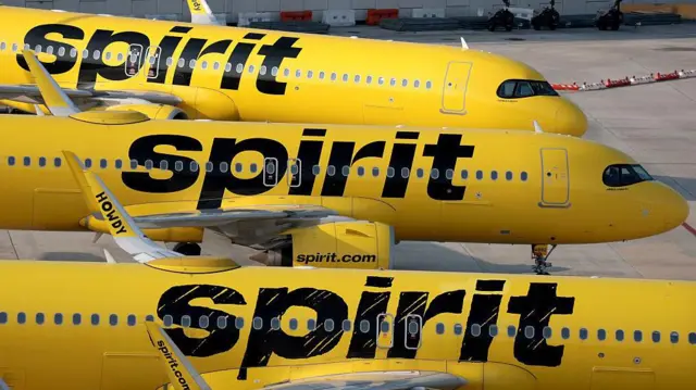 Flota de aviones amarillos de Spirit Airlines