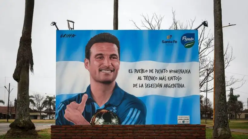 Mural de Lionel Scaloni en Pujato