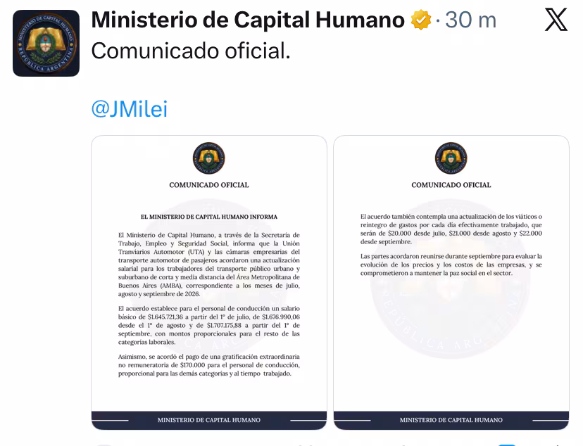 Comunicado de Capital Humano