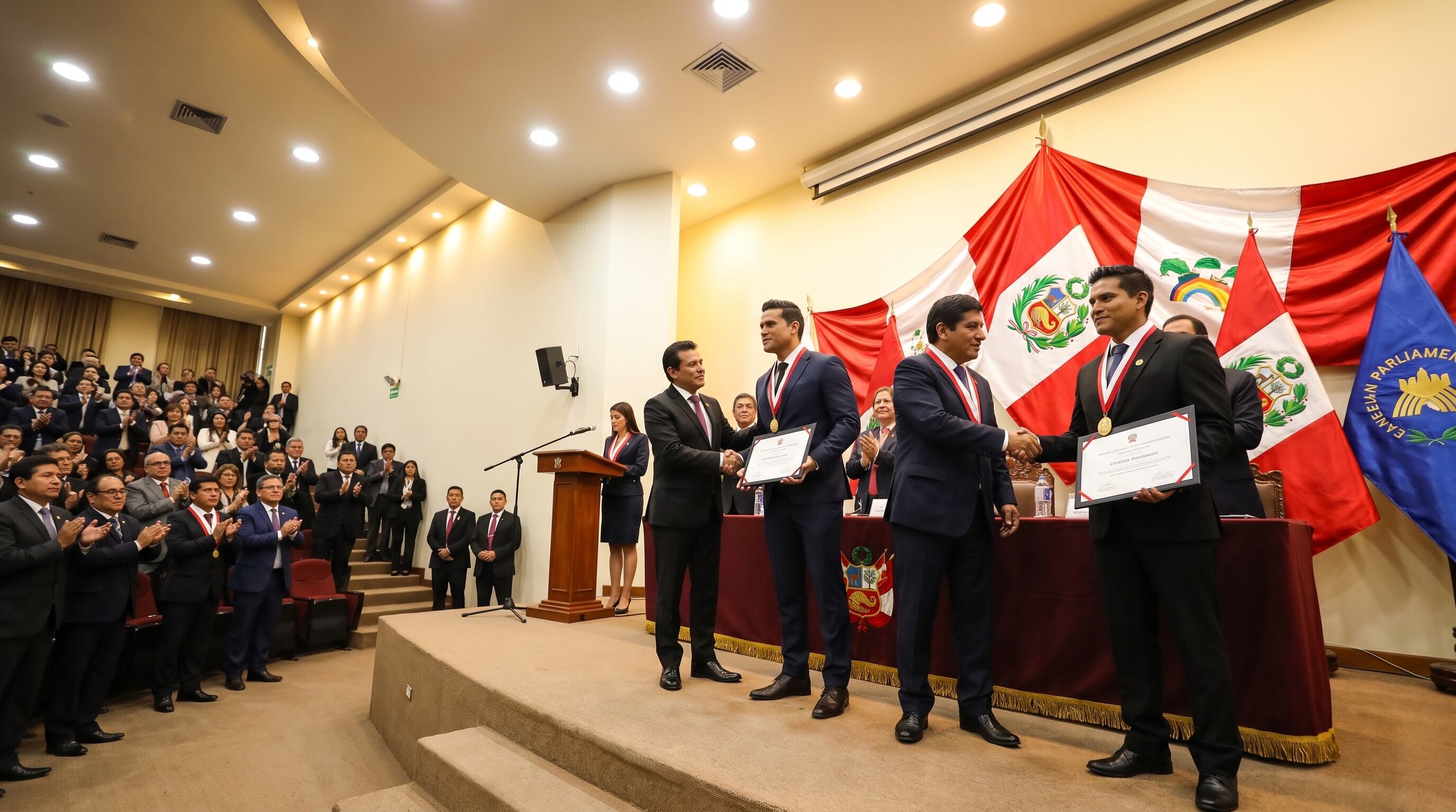 Ceremonia de reconocimiento en el Congreso.