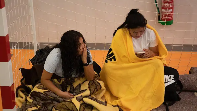 Refugio de evacuados del incendio forestal en Madrid