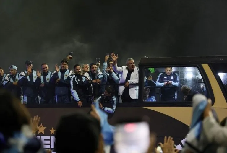 Llegada de la selección argentina