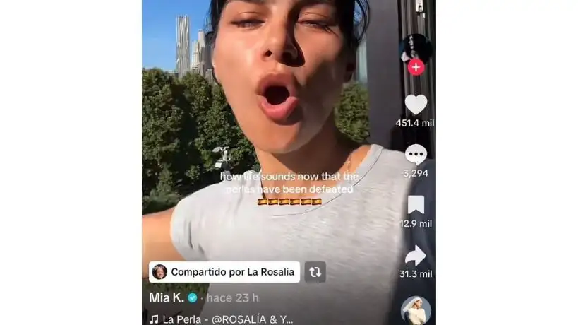 Video de Tiktok compartido por La Rosalía