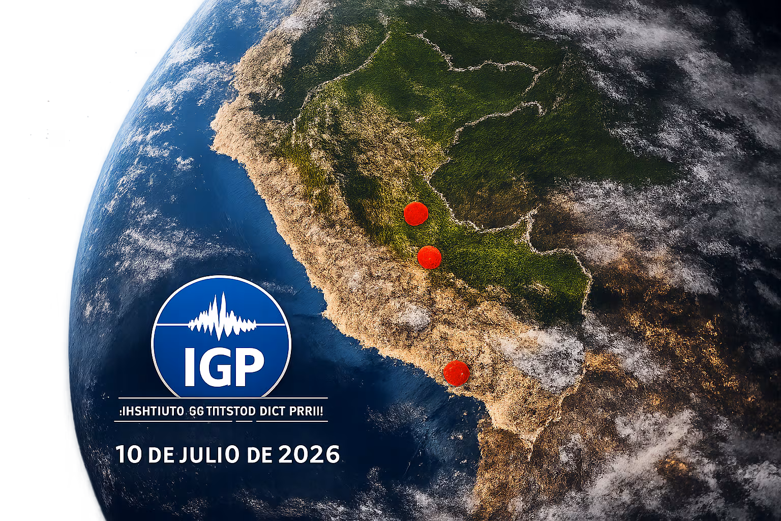 Mapa de Perú señalando regiones afectadas por sismos.