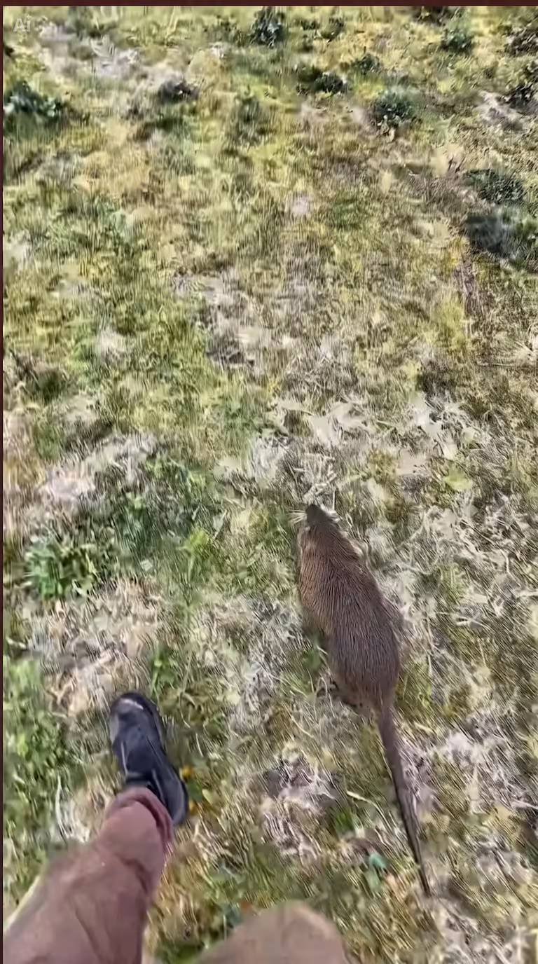 Coipos siendo rescatados