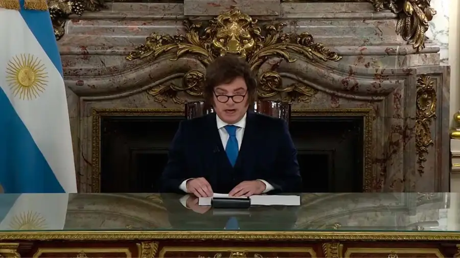 Javier Milei en cadena nacional